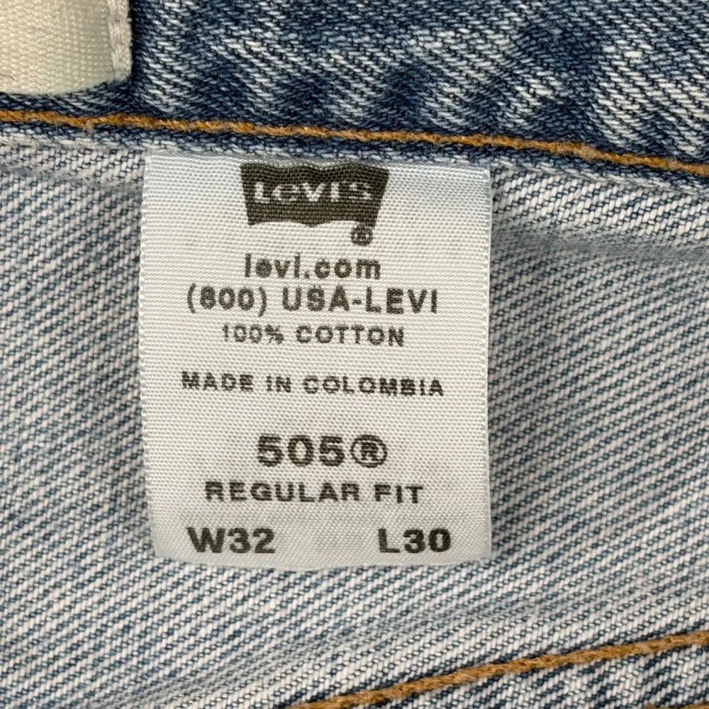 Levis 505 Regular Fit Jeans 32x30 Light Wash Blue Straight Leg Denim 005054834‎